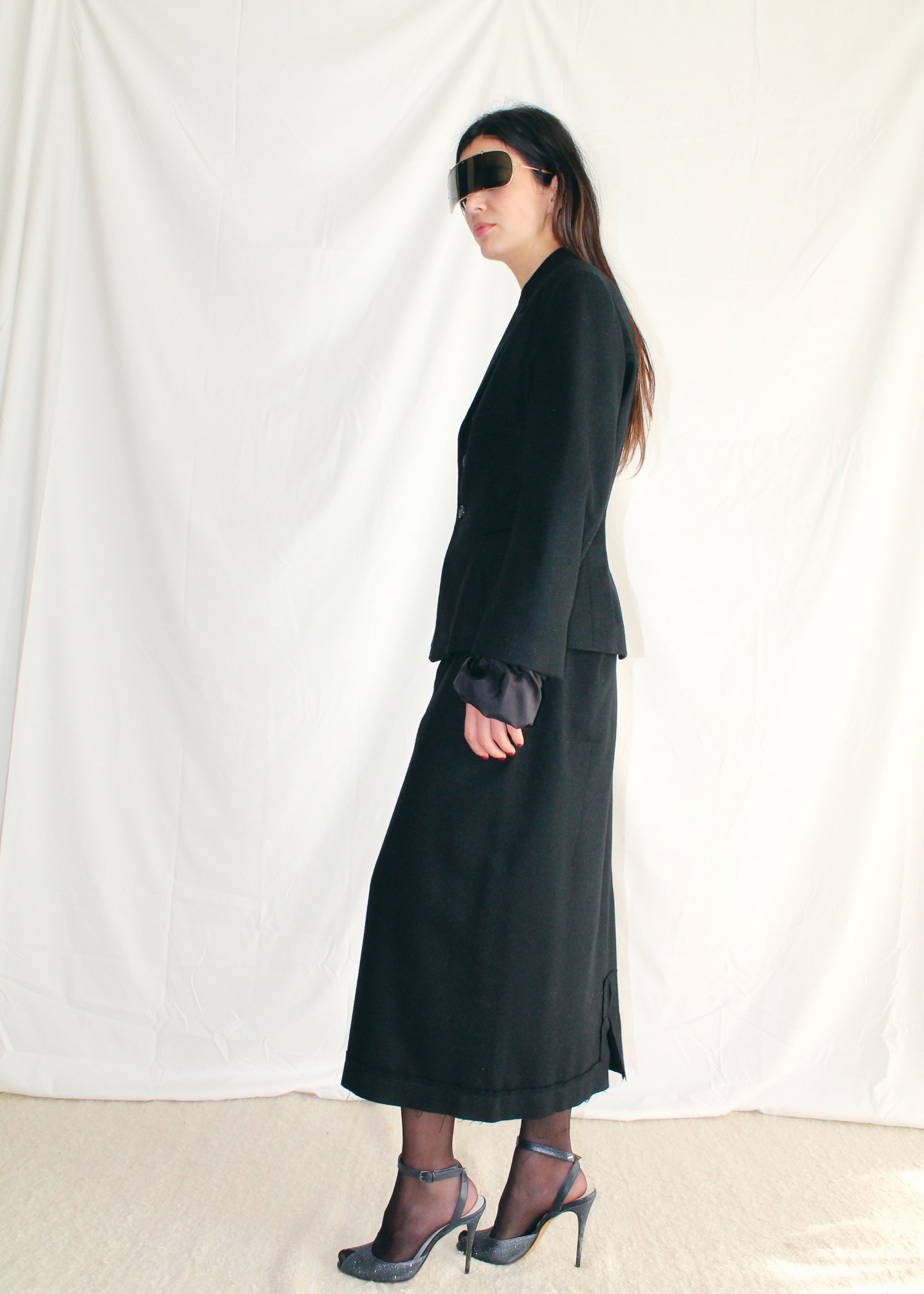 Yohji Yamamoto Wool Asimetrycal Back Seam Skirt