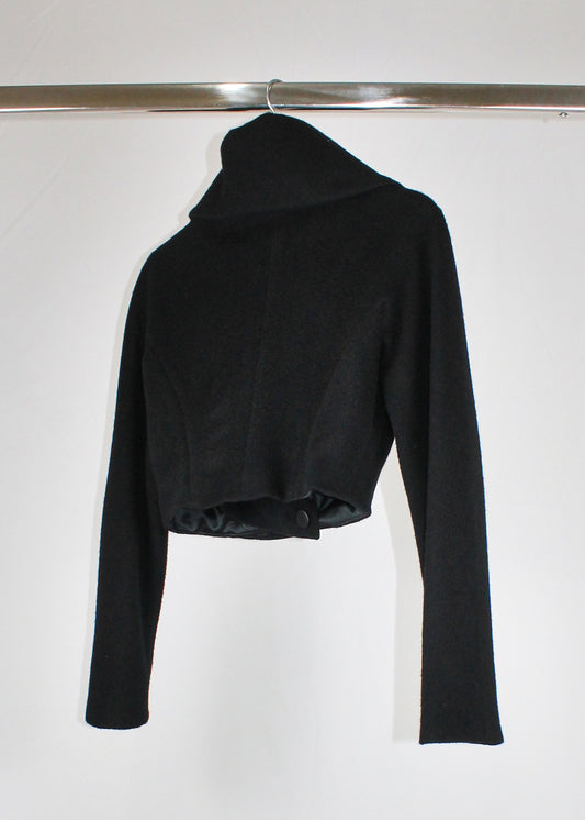 Giorgio Armani Black Cashmere Cropped Jacket