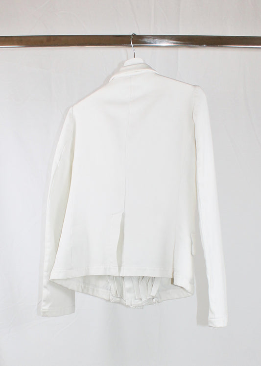Comme des Garçons Comme des Garçons Ruffled White Blazer