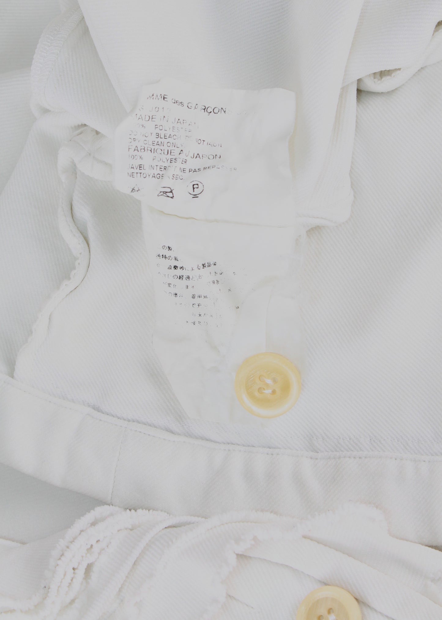 Comme des Garçons Comme des Garçons Ruffled White Blazer