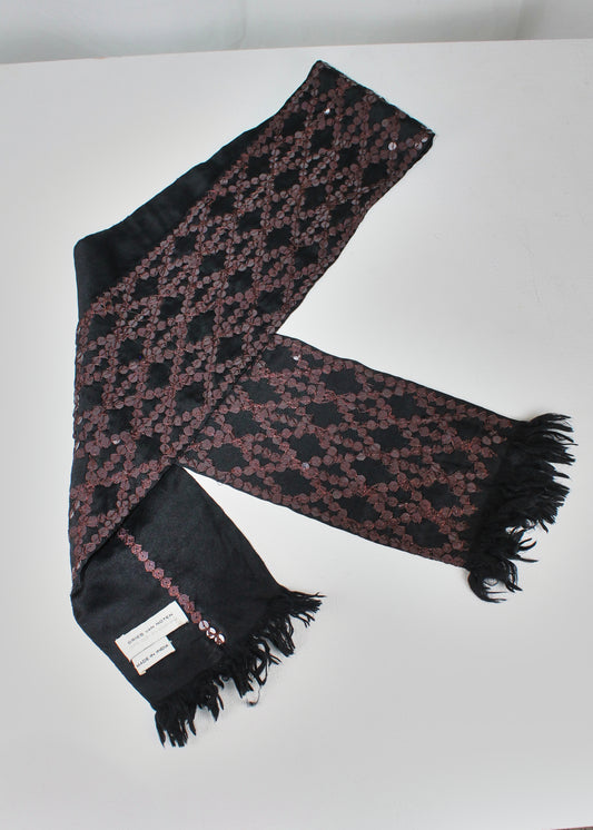 Dries Van Noten Embroidered Sequins Silk Scarf