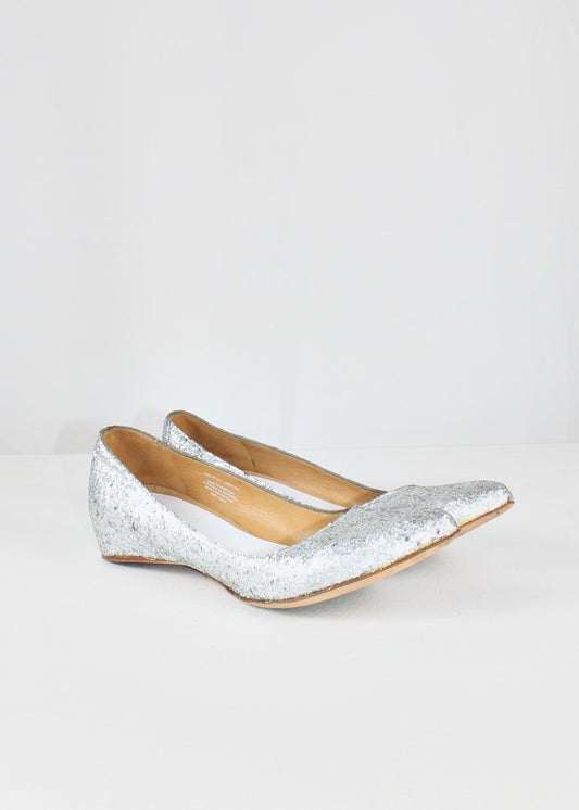Maison Martin Margiela x H&M Silver Glitter Ballet Pumps with Broken Heel Necklace