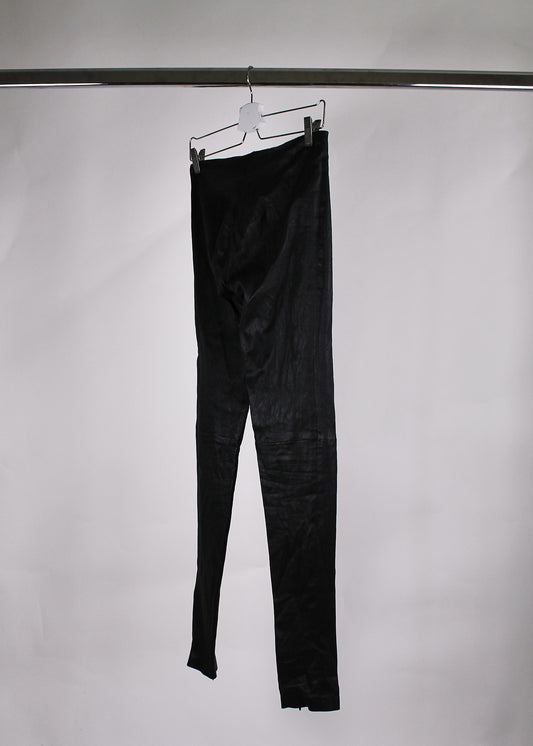 Balenciaga Black Leather Leggings