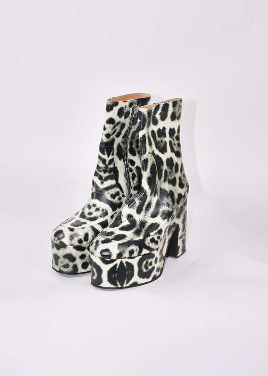Dries Van Noten Leopard Platform Boots