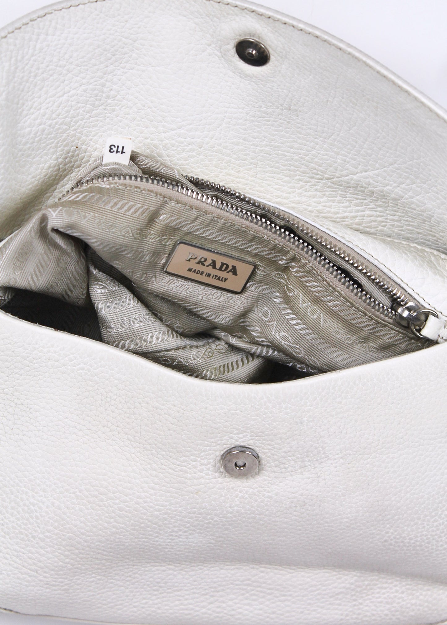 Prada White Vitello Daino Bar Handle Bag (SS2003)