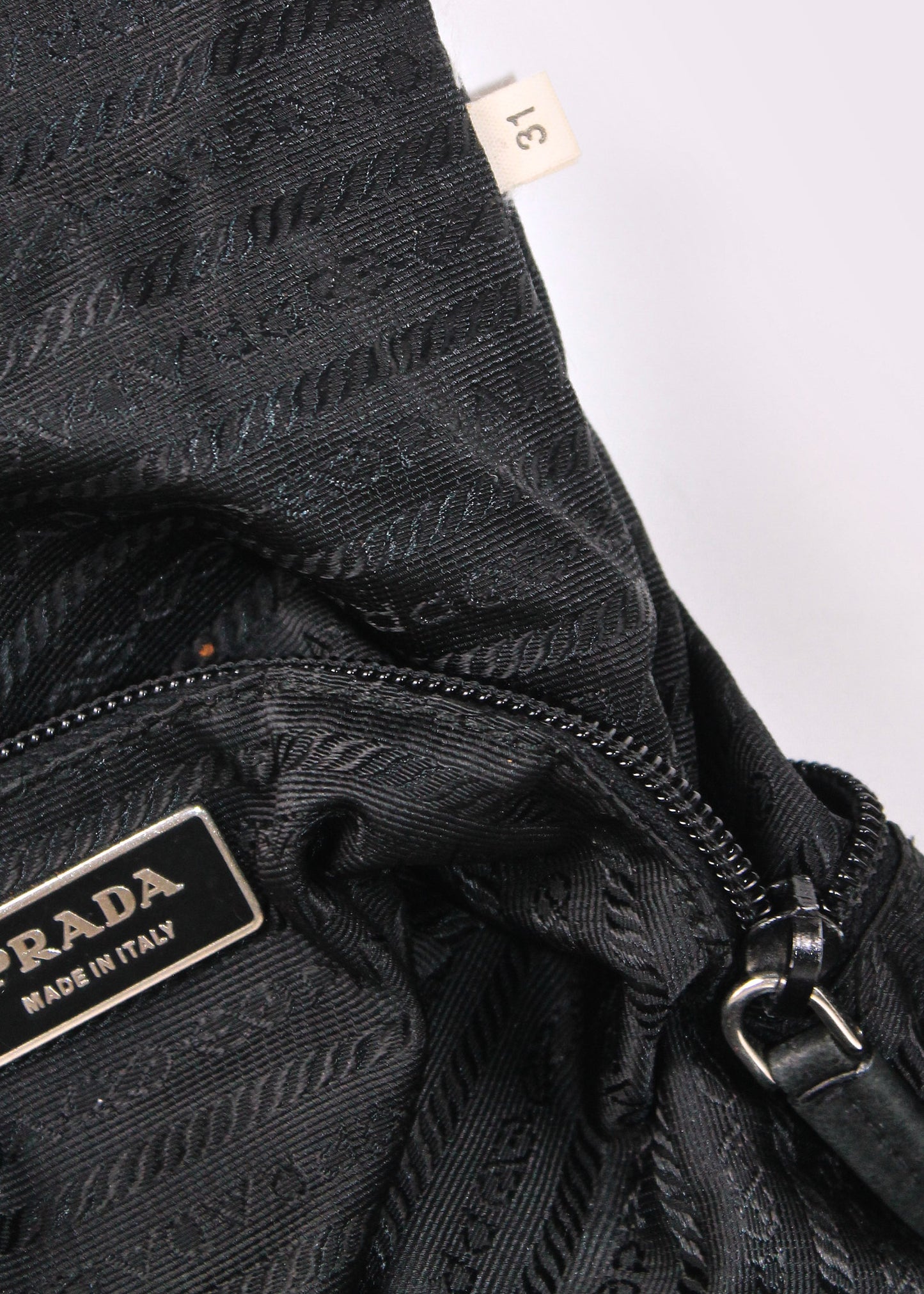 Prada Black Nylon Tessuto Embroidered Tote bag