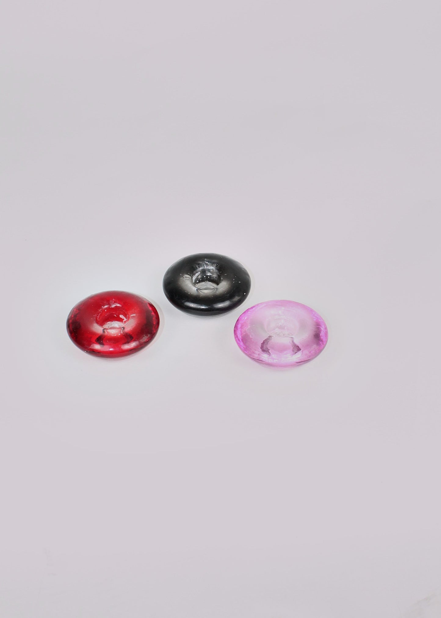 Pebble Coloured Glass Candleholders Set