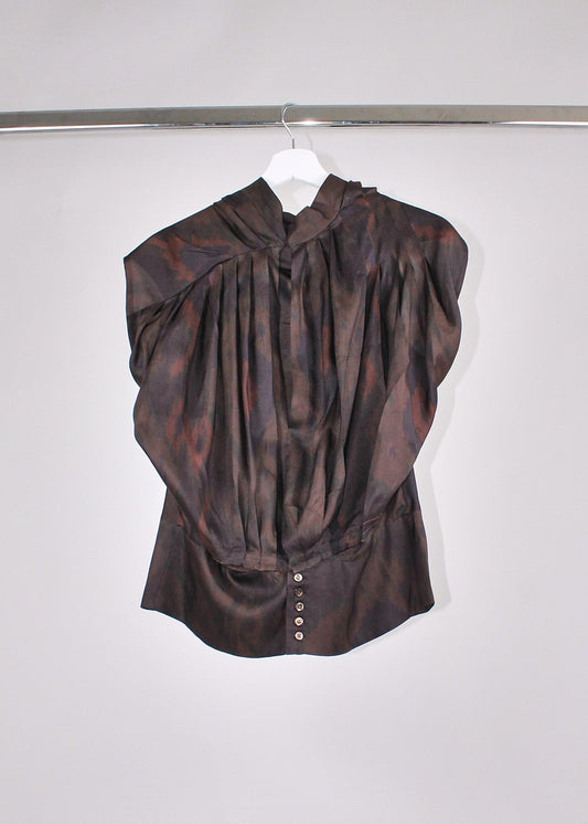 Dries Van Noten Brown Open Back Top
