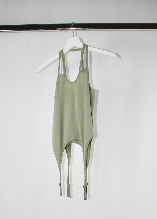 Dion Lee Khaki Garter Detail Tank Top