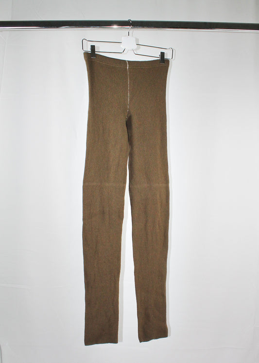 MM6 Maison Margiela Khaki Rib Knit Leggings
