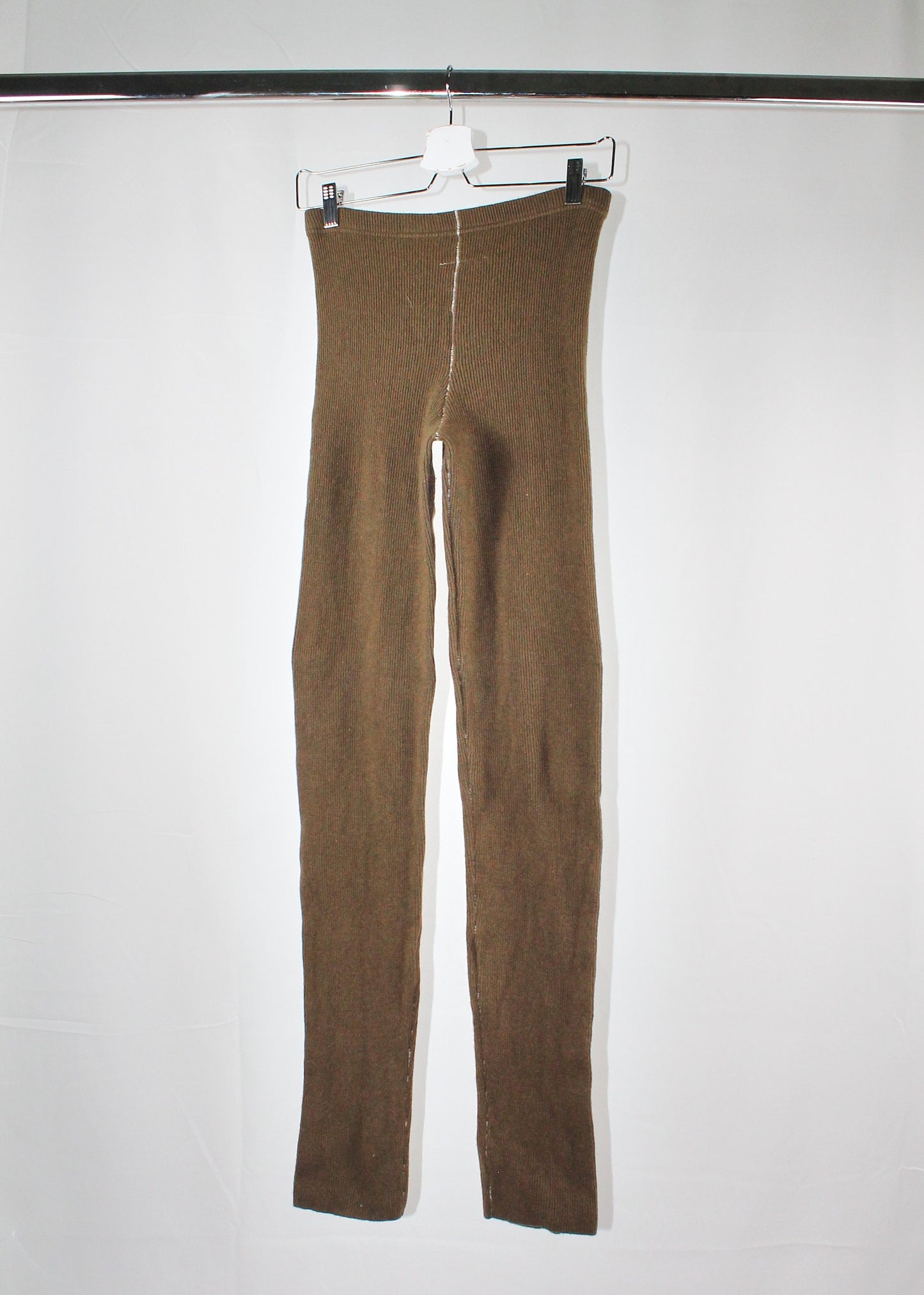 MM6 Maison Margiela Khaki Rib Knit Leggings