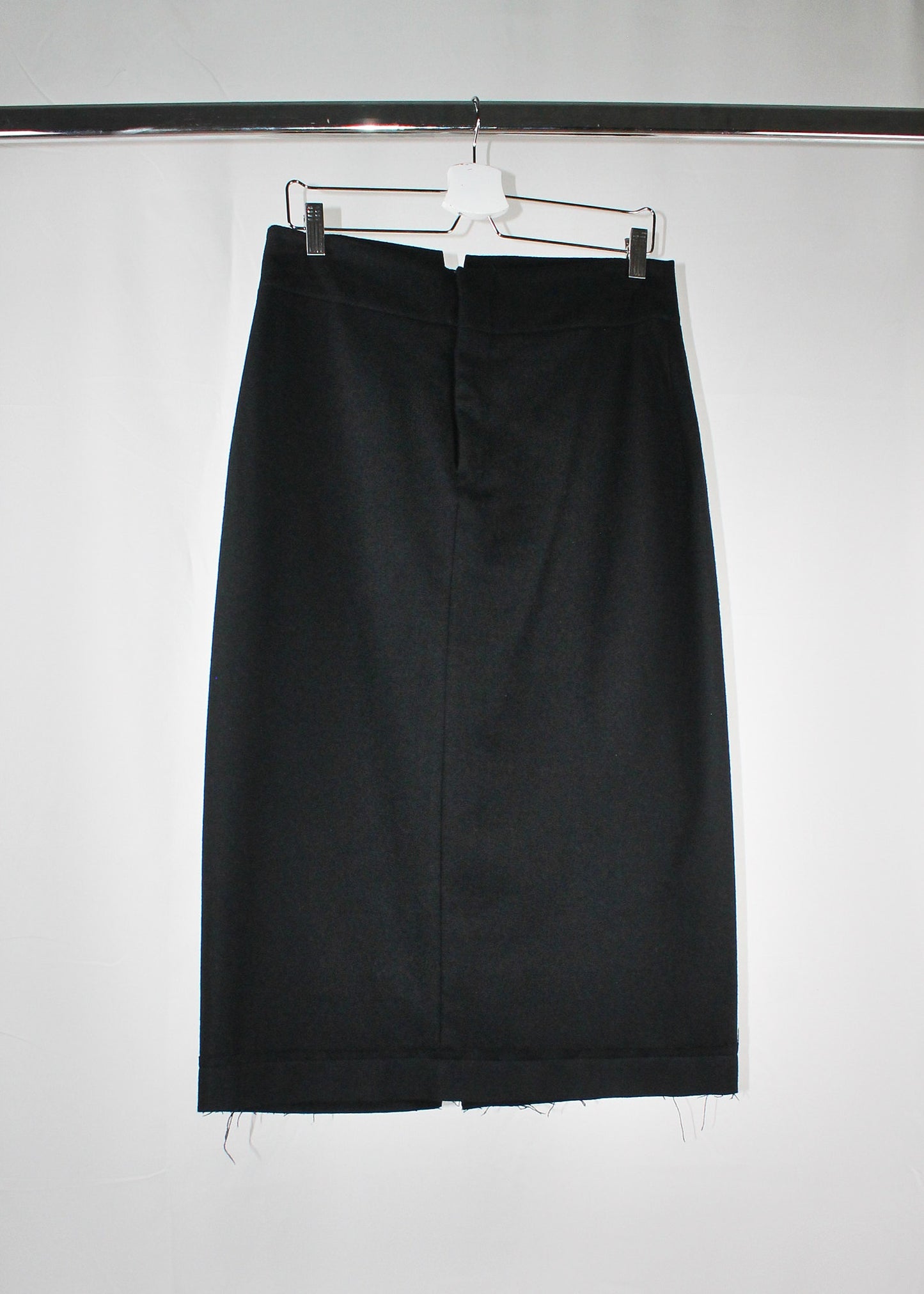 Yohji Yamamoto Wool Asimetrycal Back Seam Skirt