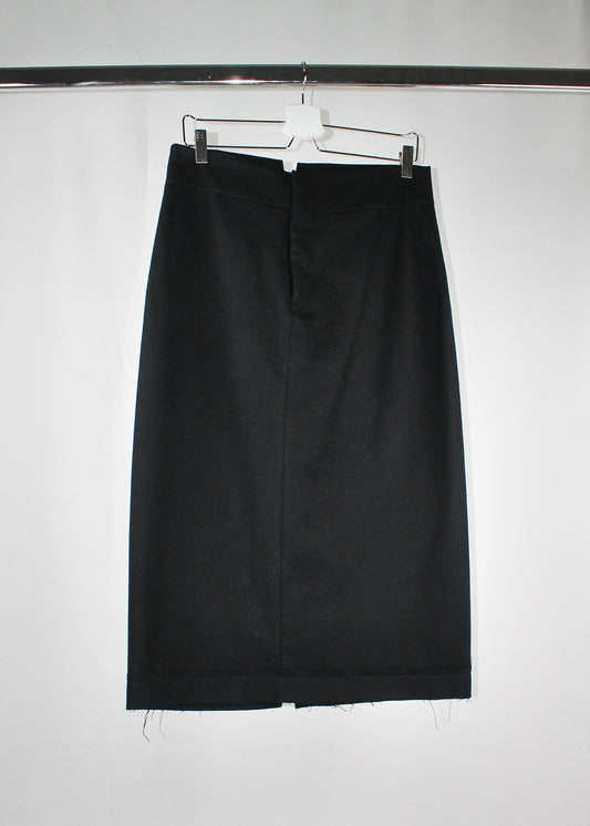 Yohji Yamamoto Wool Asimetrycal Back Seam Skirt