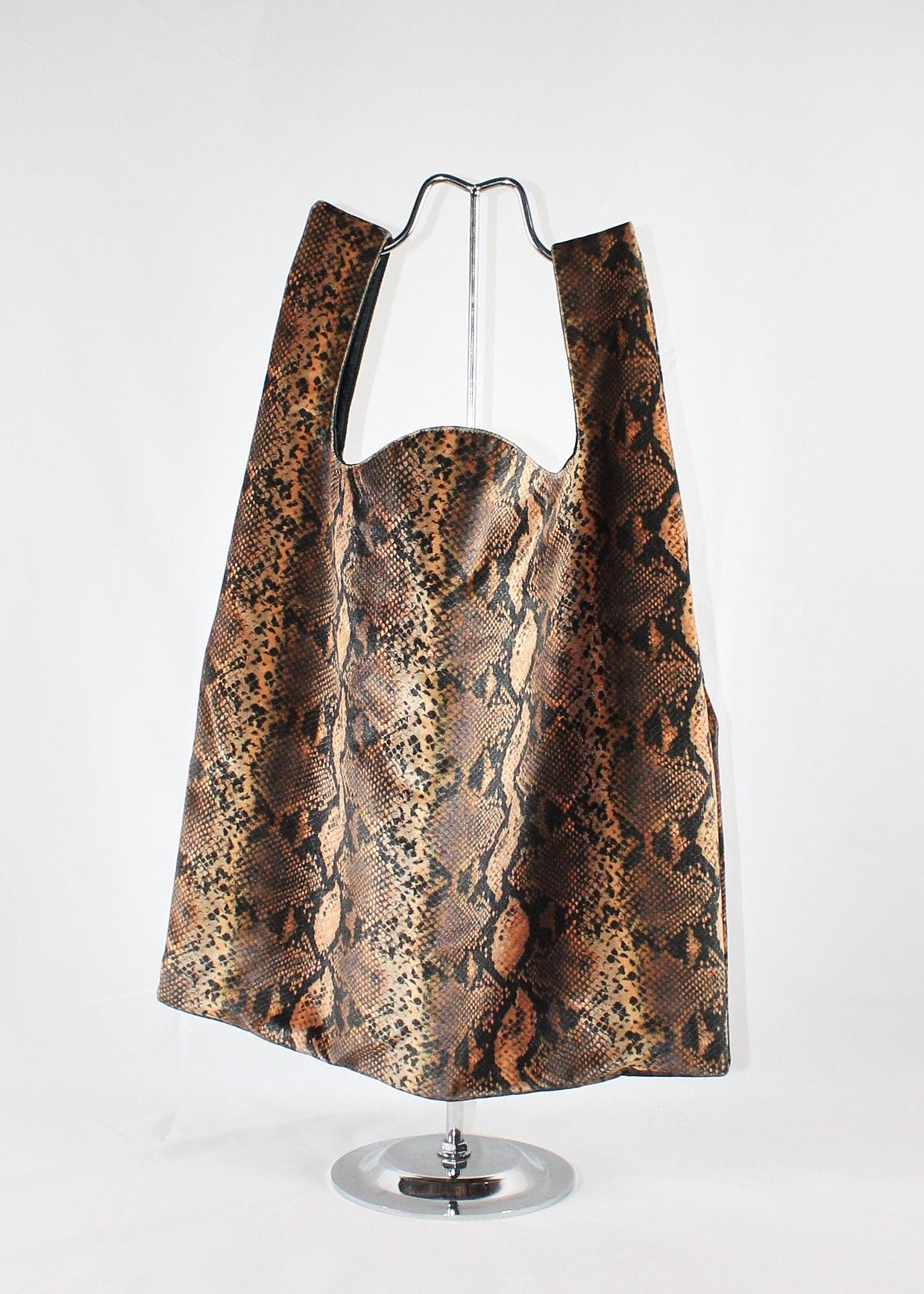 MM6 Velvet Snake Skin Printed Shopping Bag