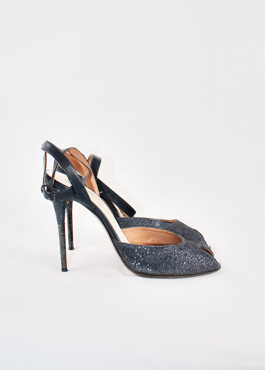 Maison Martin Margiela Glitter Peep Toe Replica Shoes