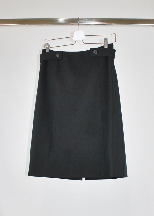 Prada Black Nylon Mid Length Skirt