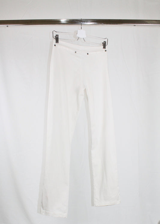 Dior by John Galliano White Trousers with Buckle Straps (FW2003)