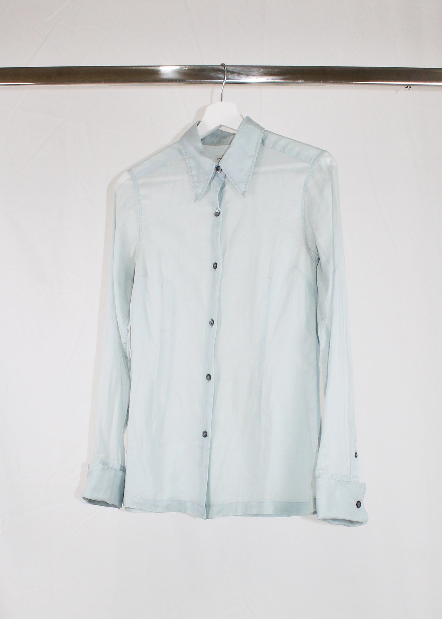 Dries Van Noten Blue Sheer Shirt