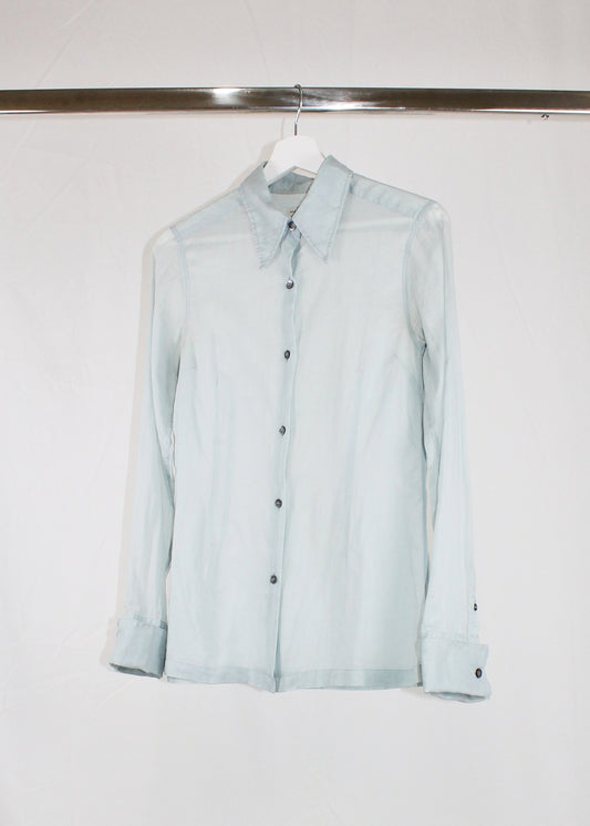 Dries Van Noten Blue Sheer Shirt