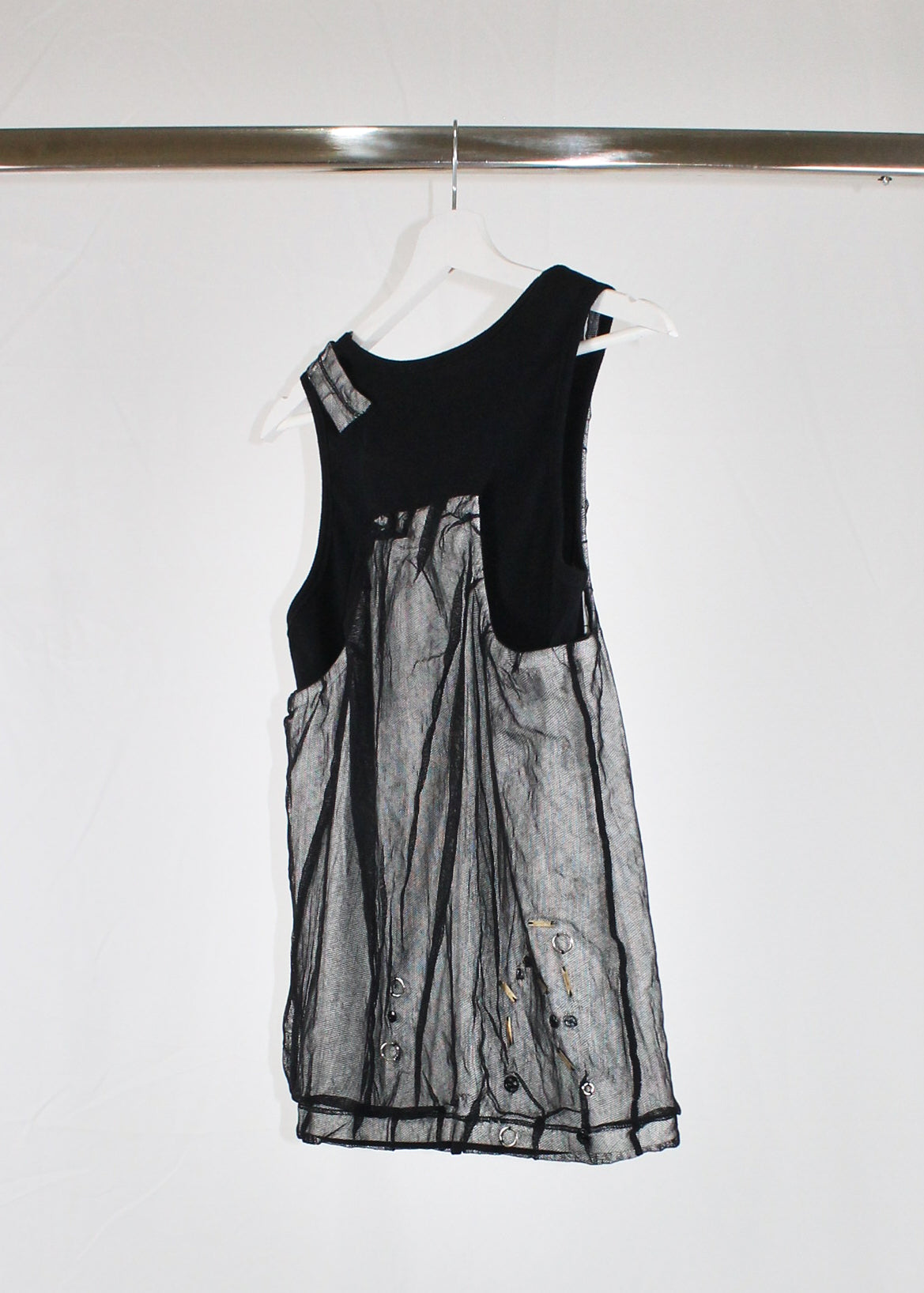 Dolce & Gabbana Studded Metal Mesh Double Layer Tank Top