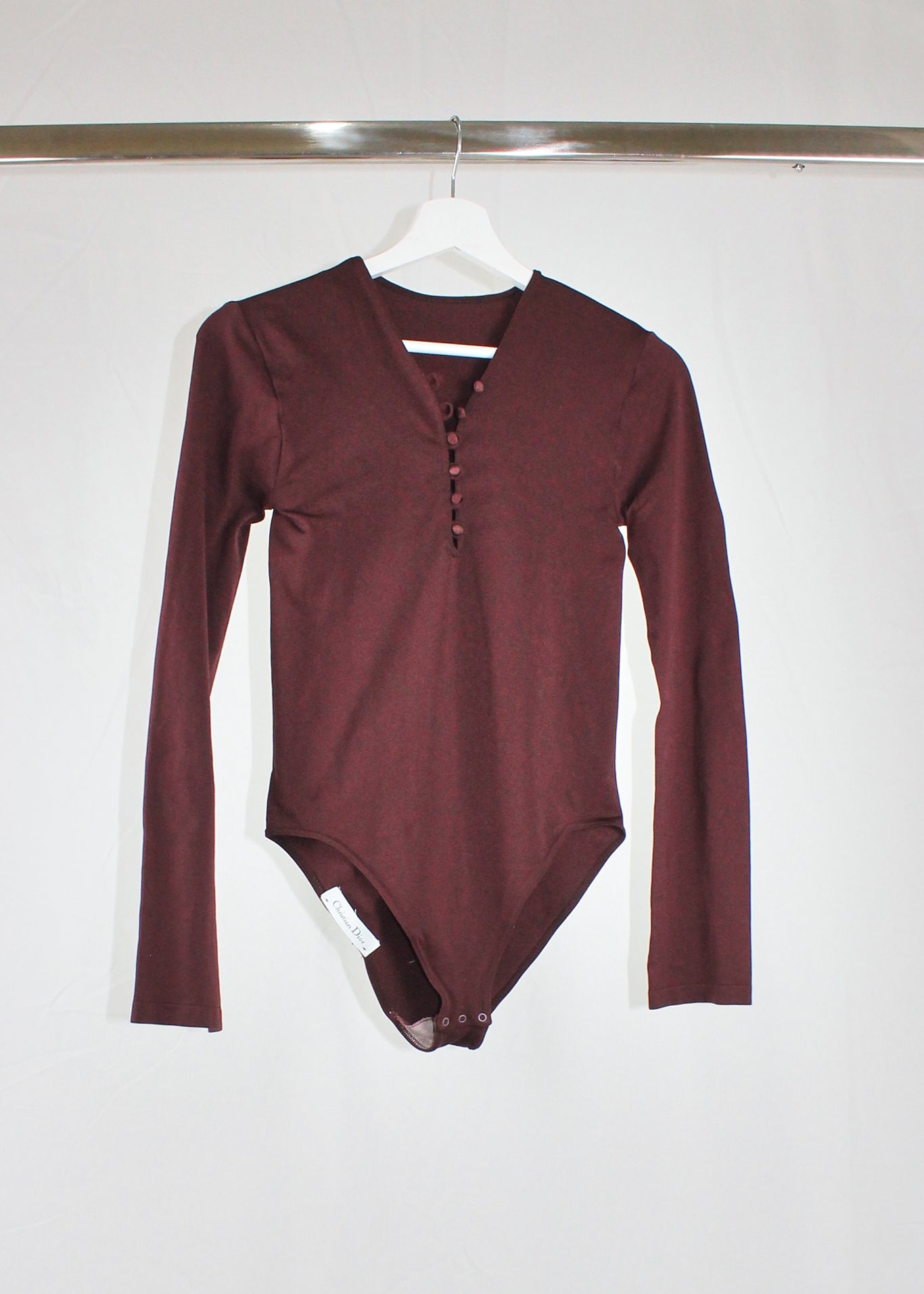 Christian Dior Vintage Brown Button-Down Bodysui