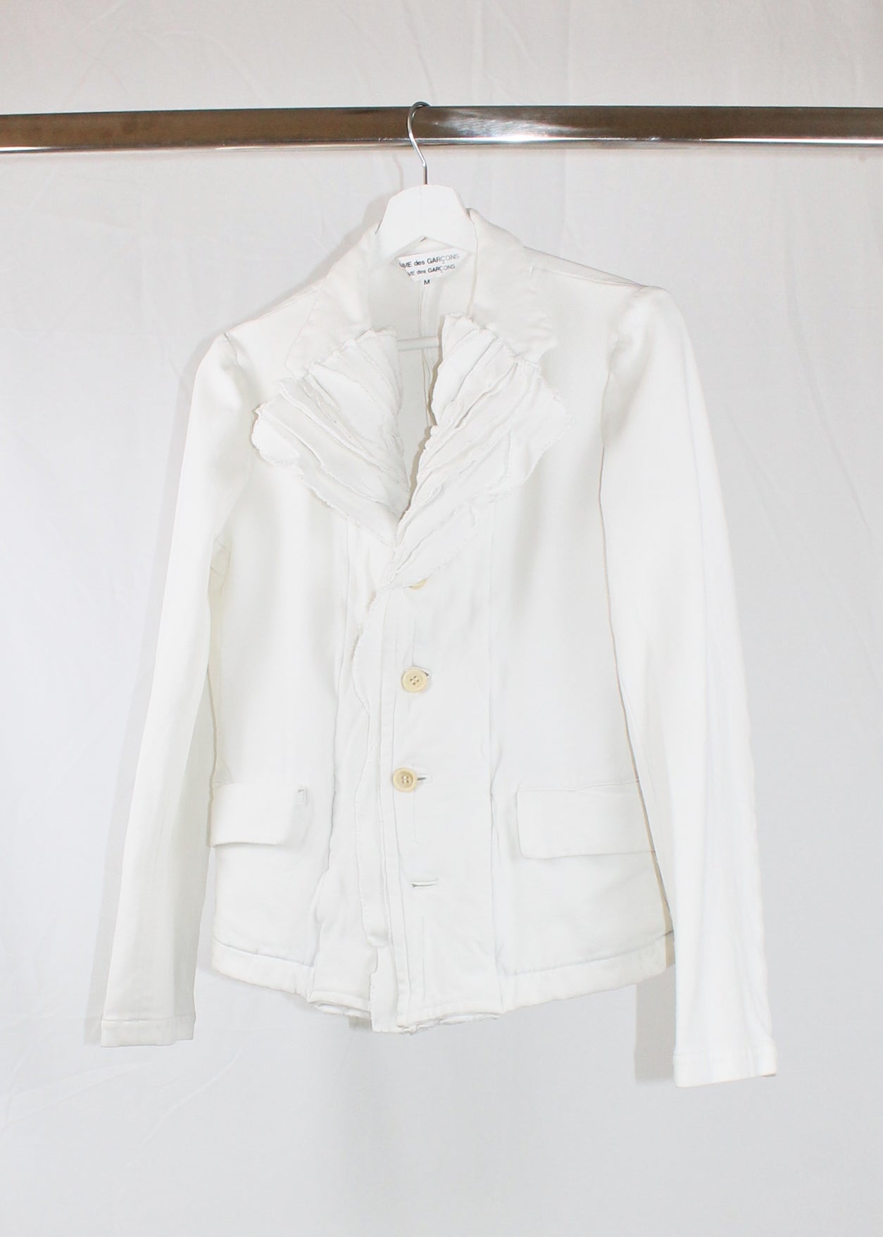 Comme des Garçons Comme des Garçons Ruffled White Blazer