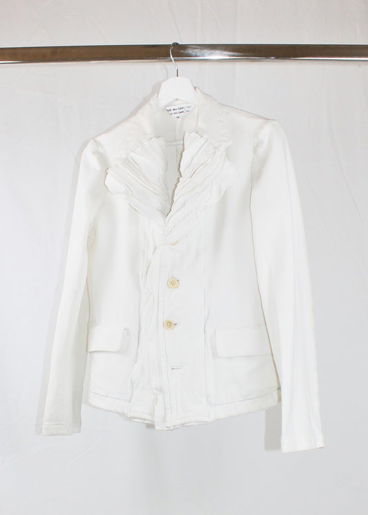 Comme des Garçons Comme des Garçons Ruffled White Blazer