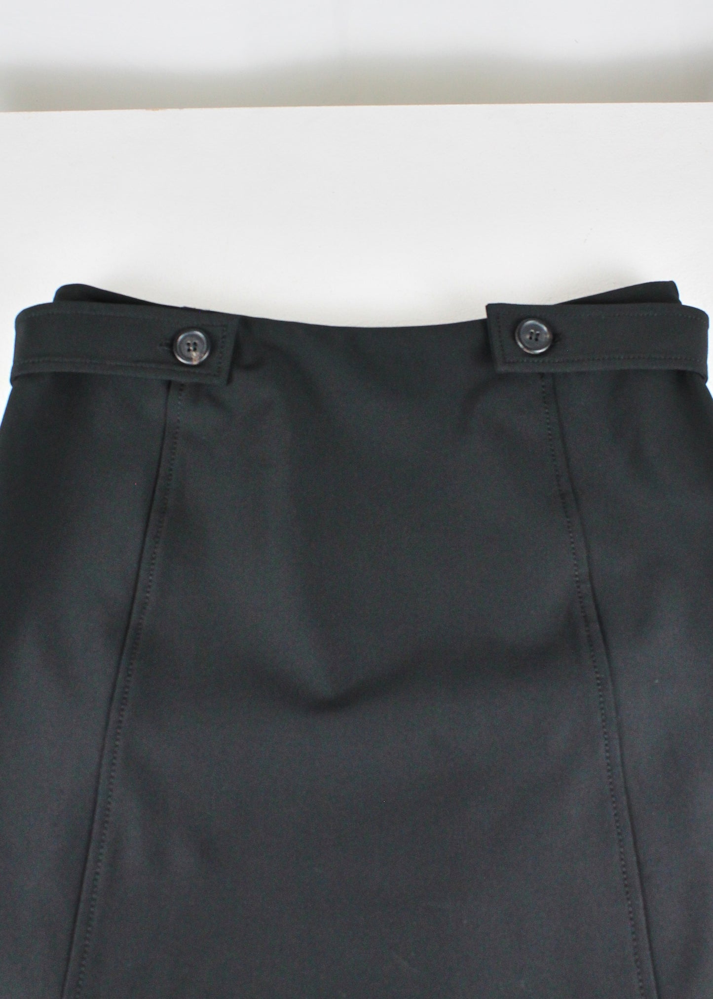 Prada Black Nylon Mid Length Skirt