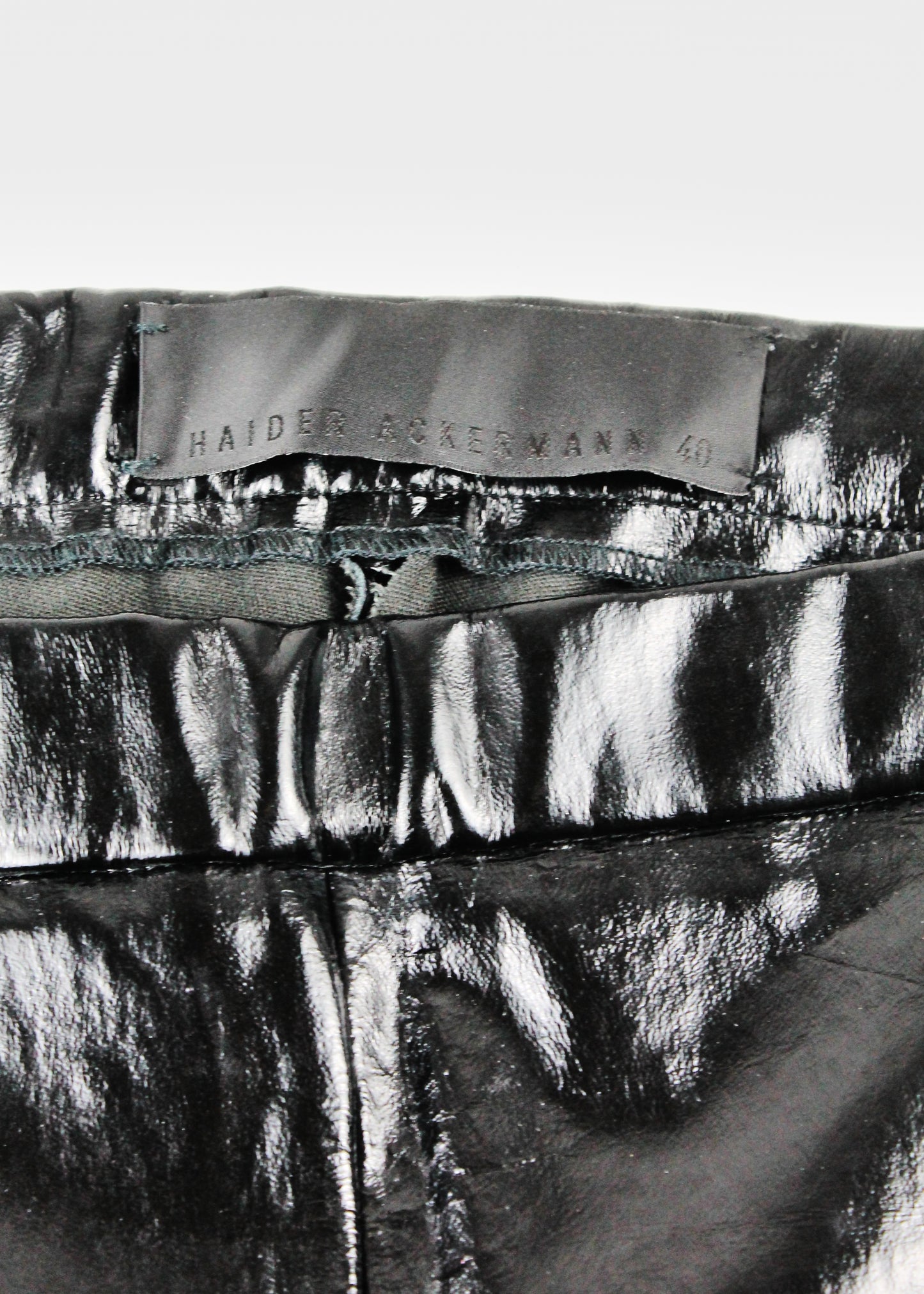 Haider Ackermann Black Patent Leather Pants