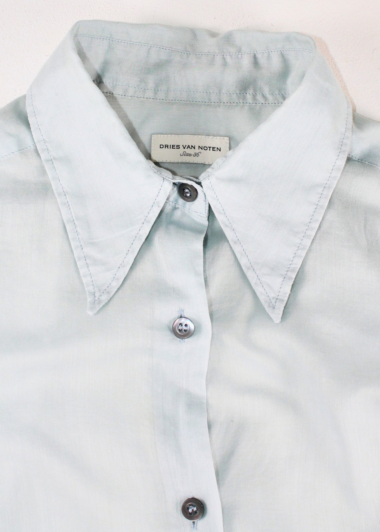 Dries Van Noten Blue Sheer Shirt