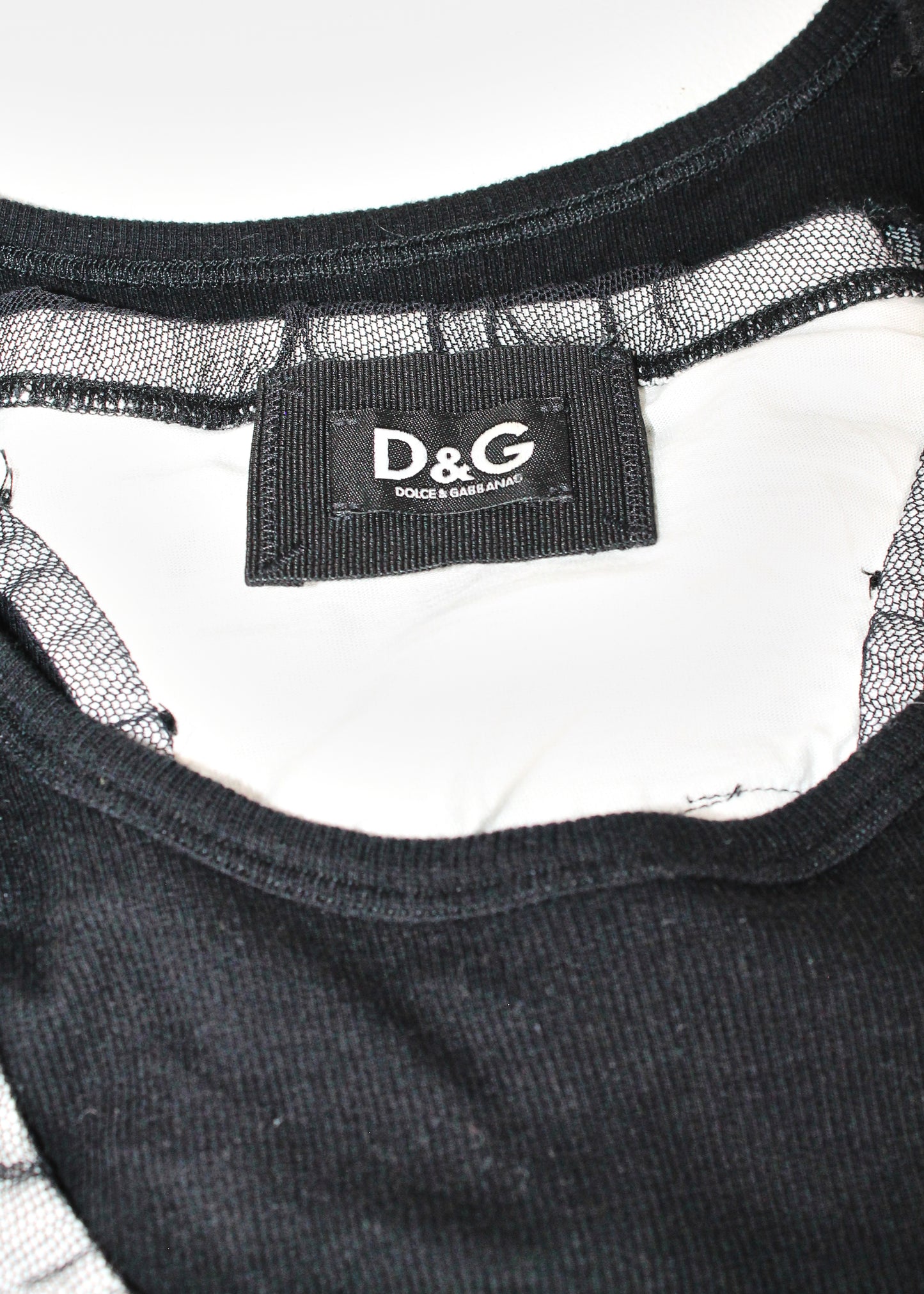 Dolce & Gabbana Studded Metal Mesh Double Layer Tank Top