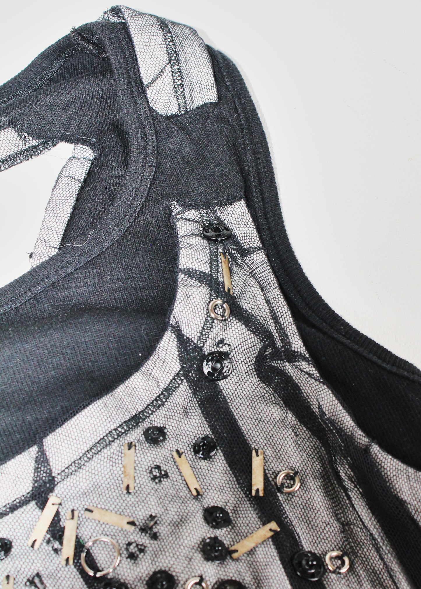 Dolce & Gabbana Studded Metal Mesh Double Layer Tank Top