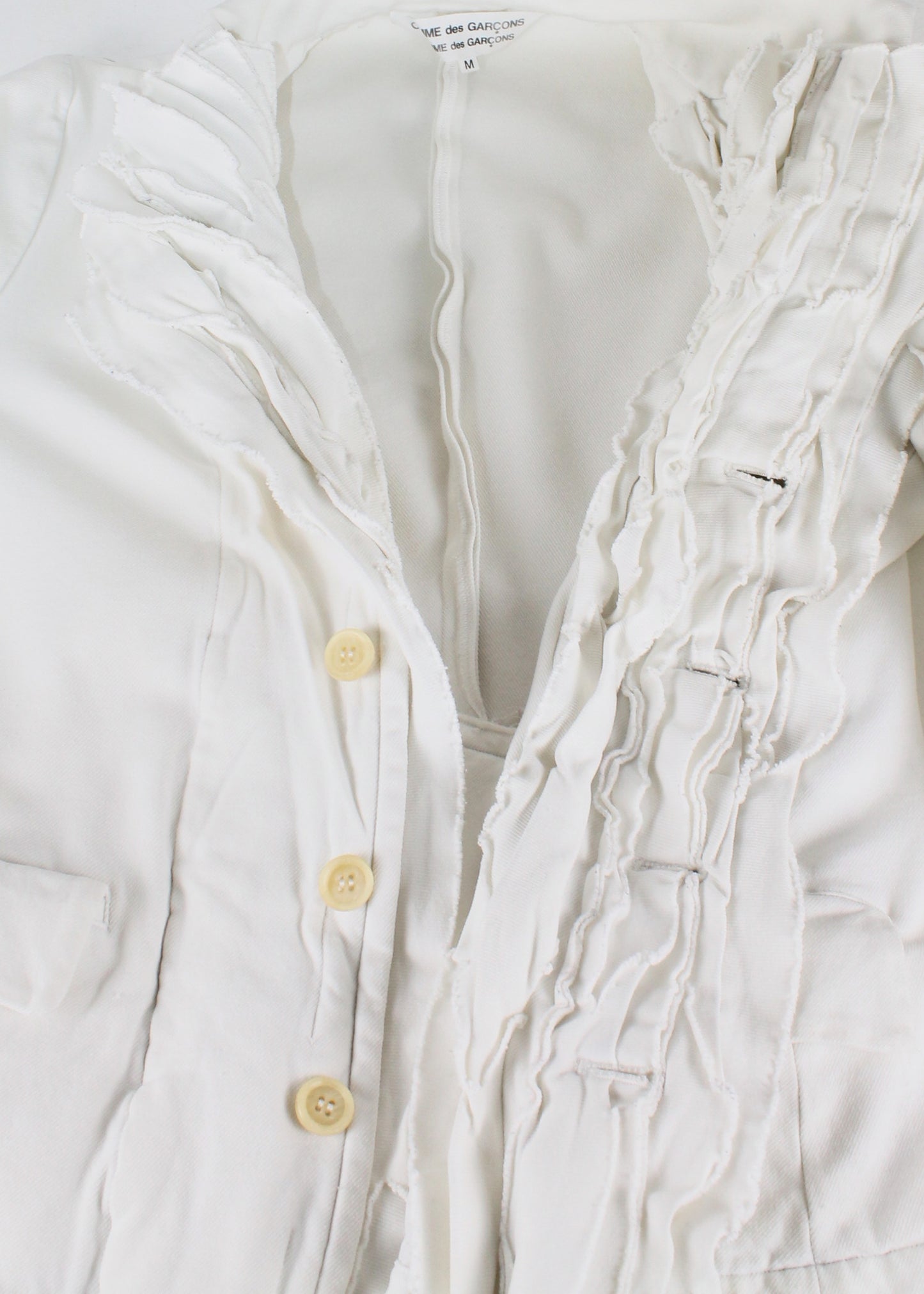Comme des Garçons Comme des Garçons Ruffled White Blazer