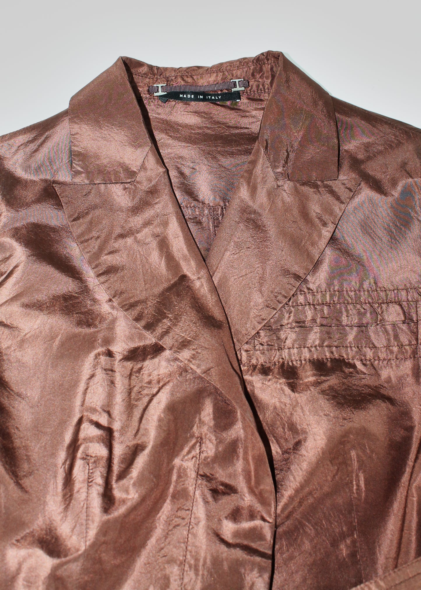 Gucci by Tom Ford Brown Wrap Silk Blazer