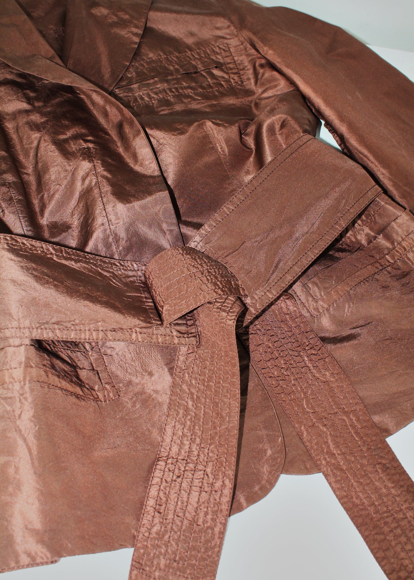 Gucci by Tom Ford Brown Wrap Silk Blazer