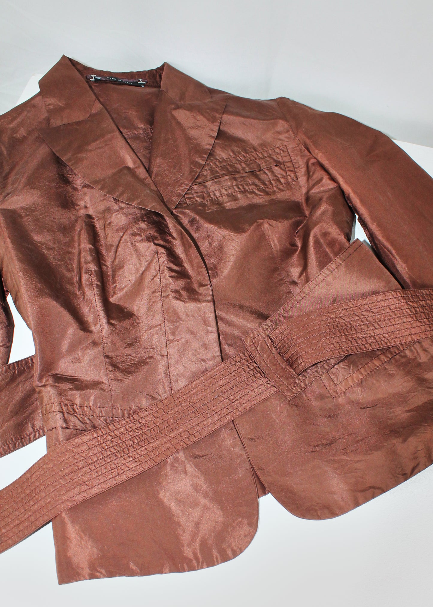 Gucci by Tom Ford Brown Wrap Silk Blazer