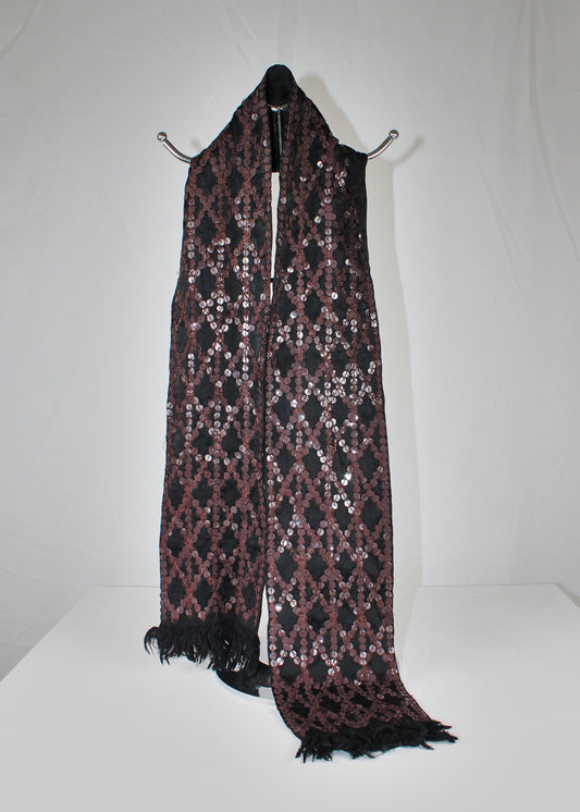 Dries Van Noten Embroidered Sequins Silk Scarf