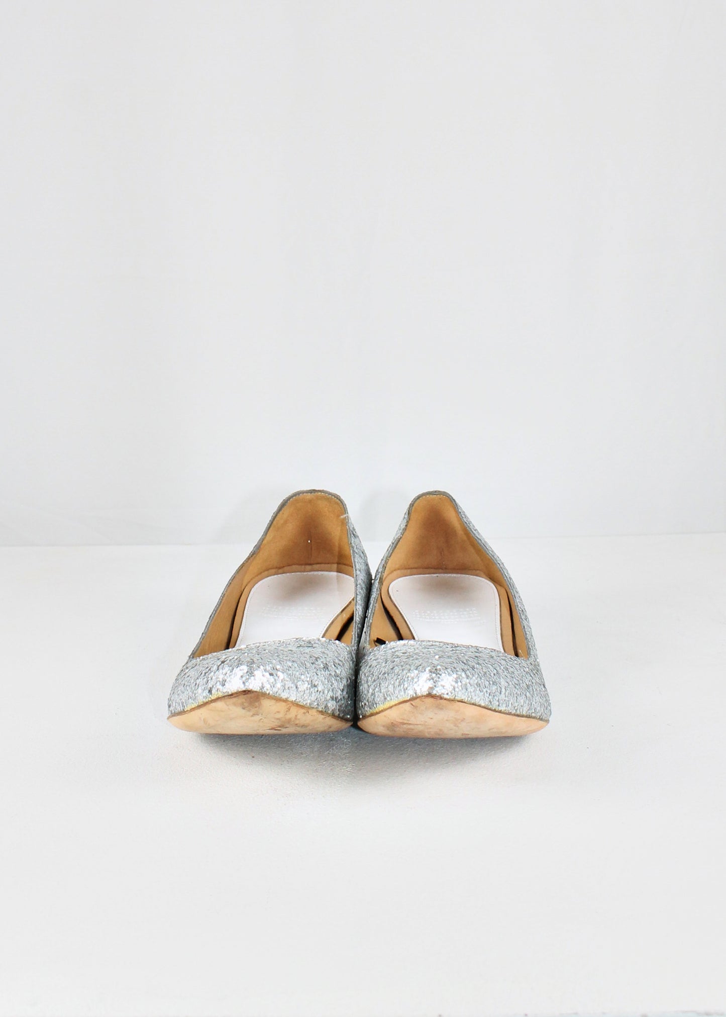 Maison Martin Margiela x H&M Silver Glitter Ballet Pumps with Broken Heel Necklace