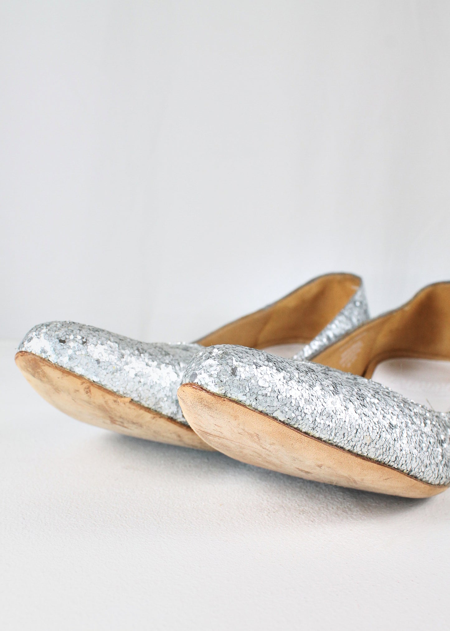 Maison Martin Margiela x H&M Silver Glitter Ballet Pumps with Broken Heel Necklace