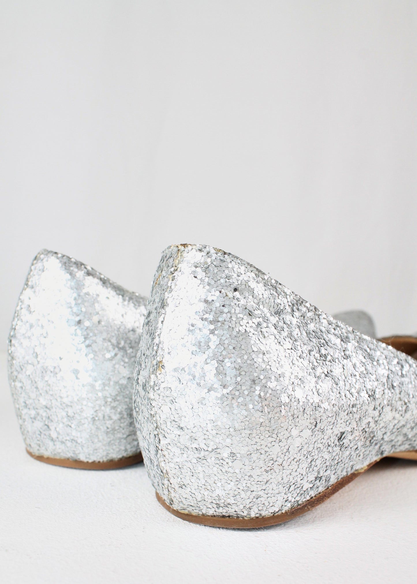 Maison Martin Margiela x H&M Silver Glitter Ballet Pumps with Broken Heel Necklace