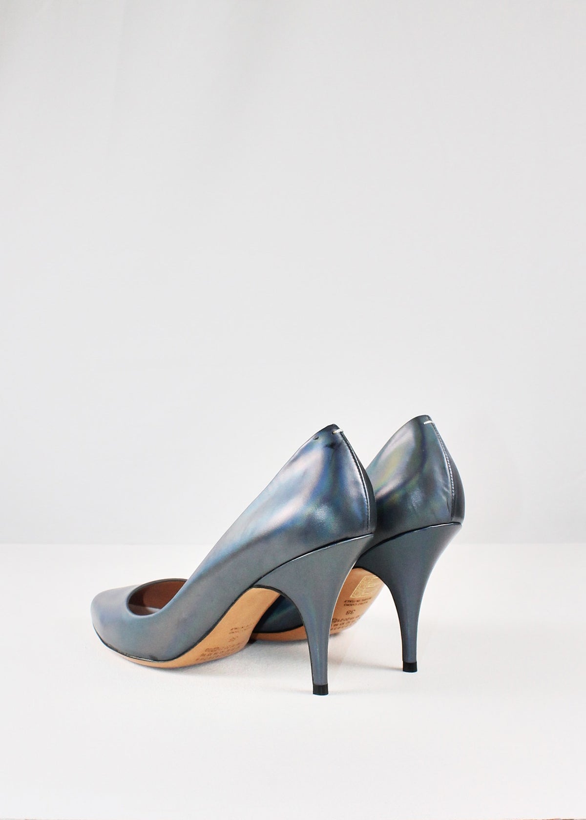 Maison Martin Margiela Iridescent Blue Leather Pumps