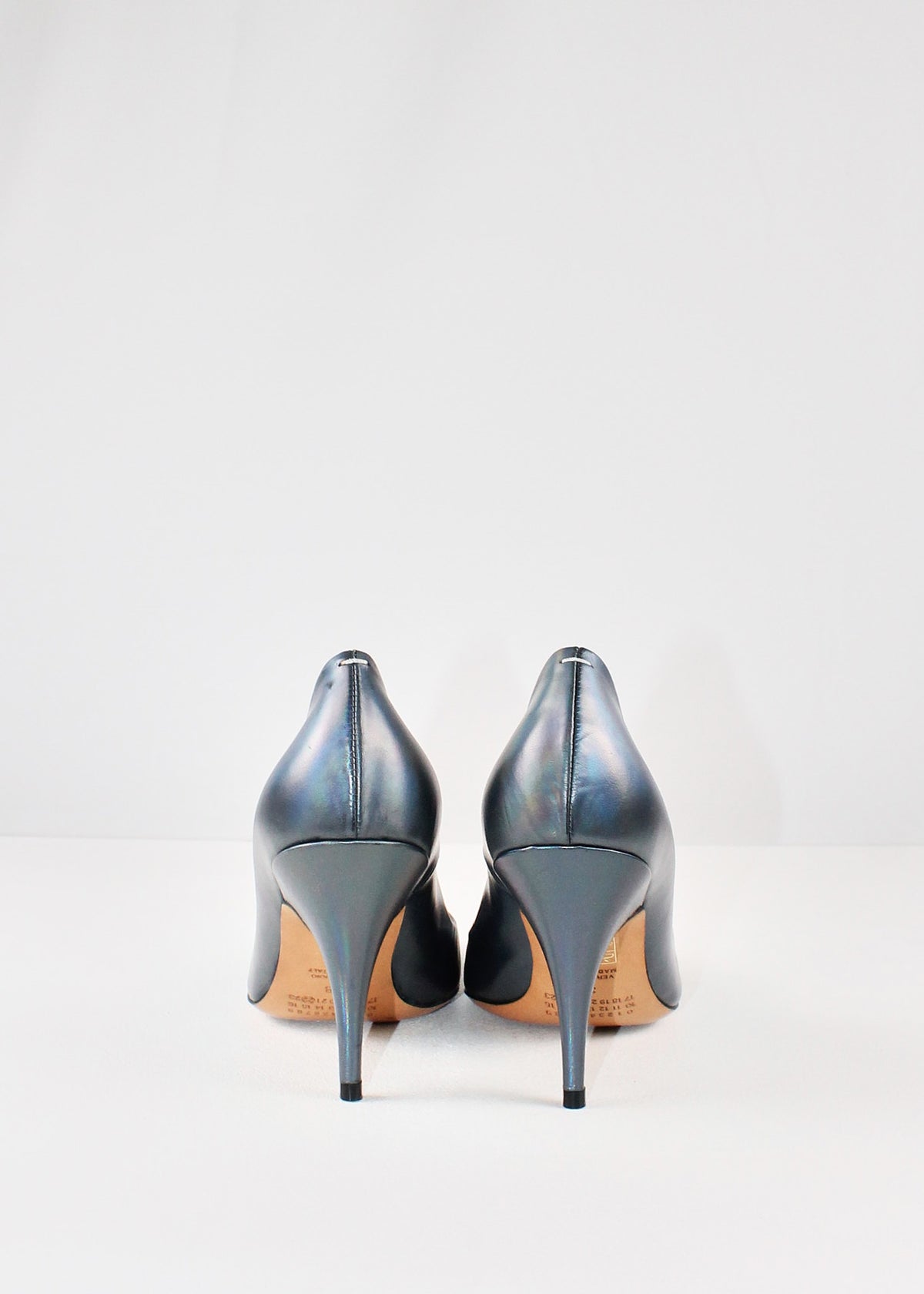 Maison Martin Margiela Iridescent Blue Leather Pumps