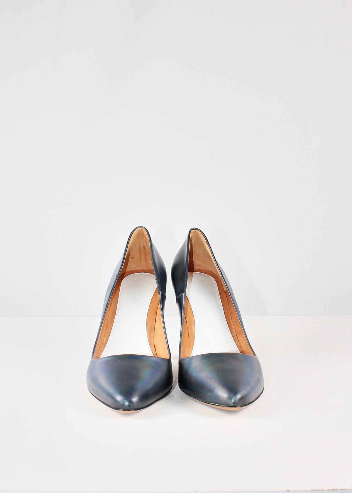 Maison Martin Margiela Iridescent Blue Leather Pumps