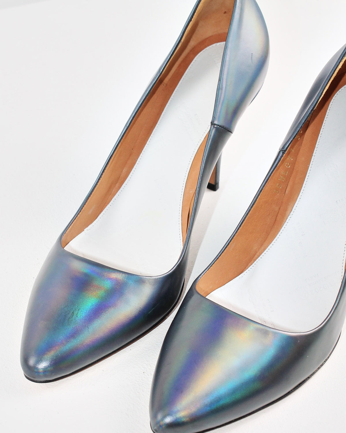 Maison Martin Margiela Iridescent Blue Leather Pumps