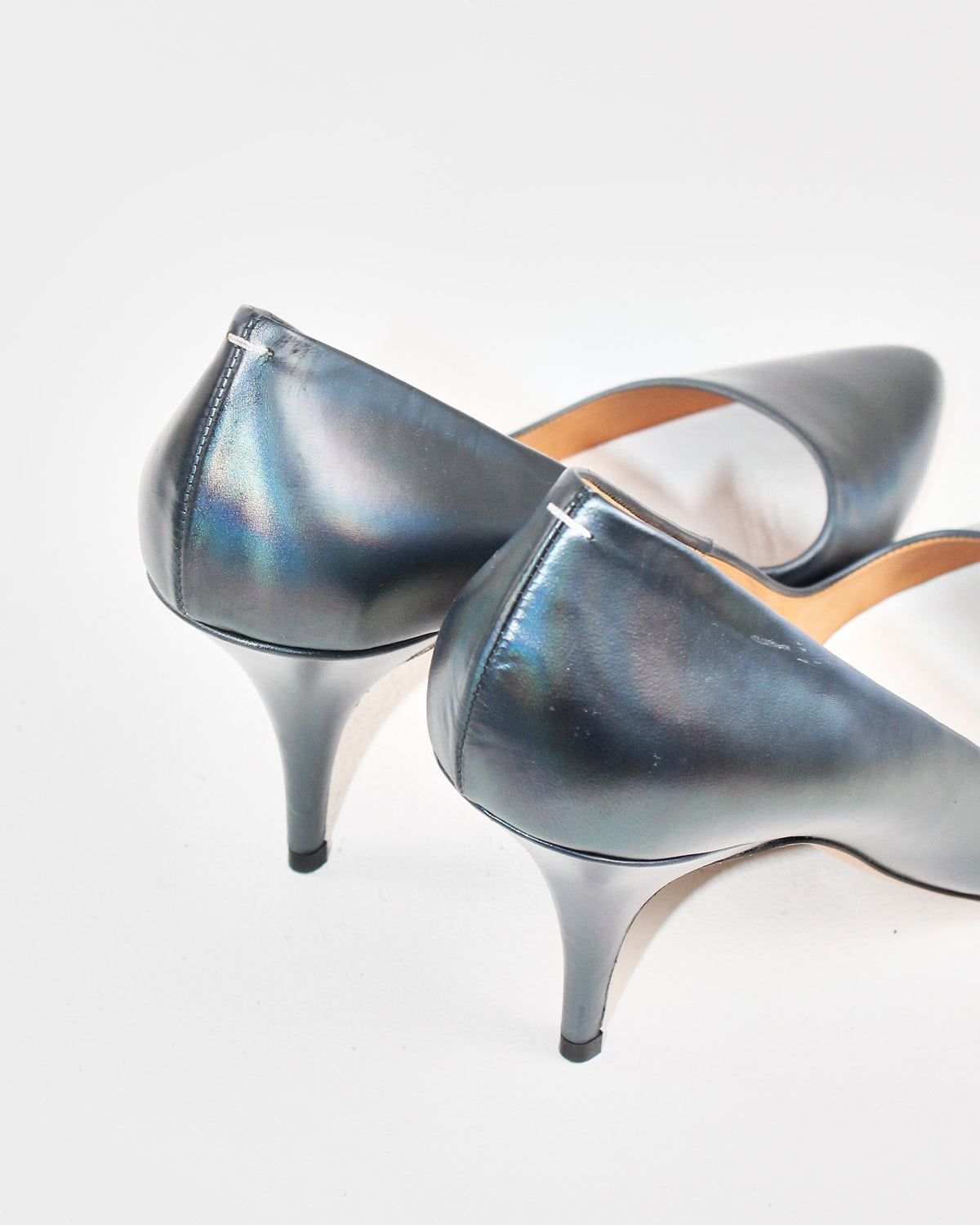 Maison Martin Margiela Iridescent Blue Leather Pumps