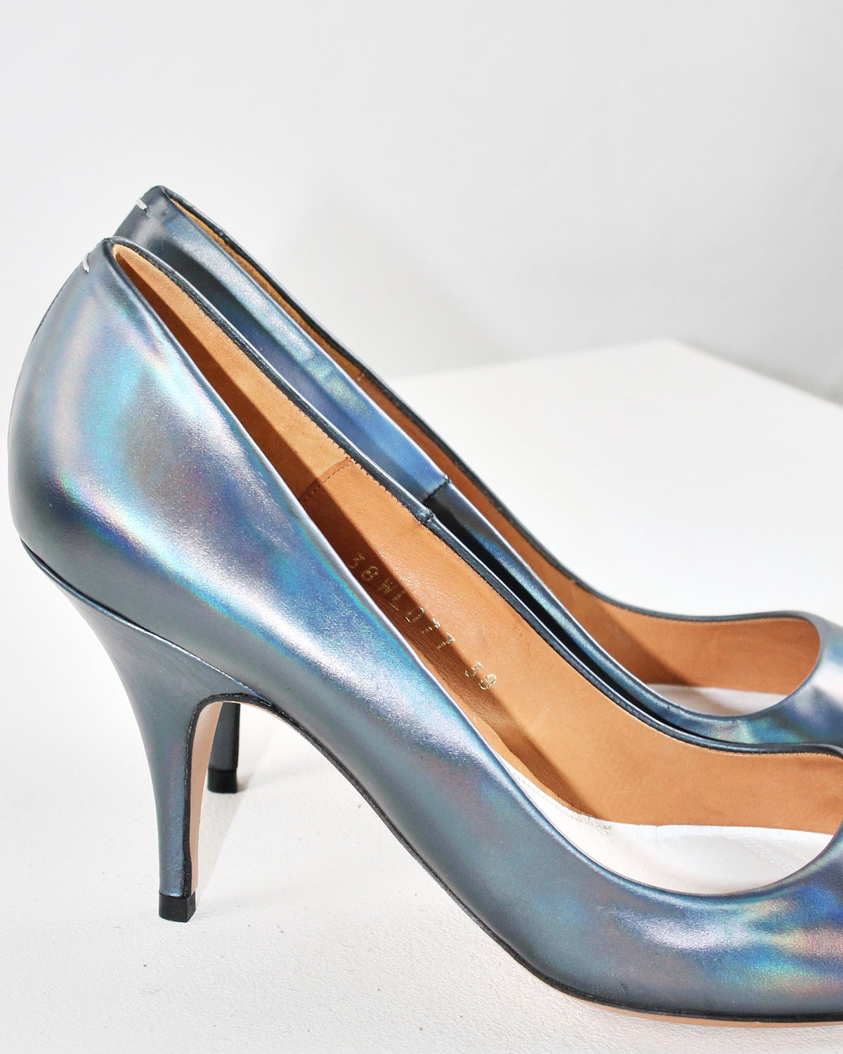 Maison Martin Margiela Iridescent Blue Leather Pumps