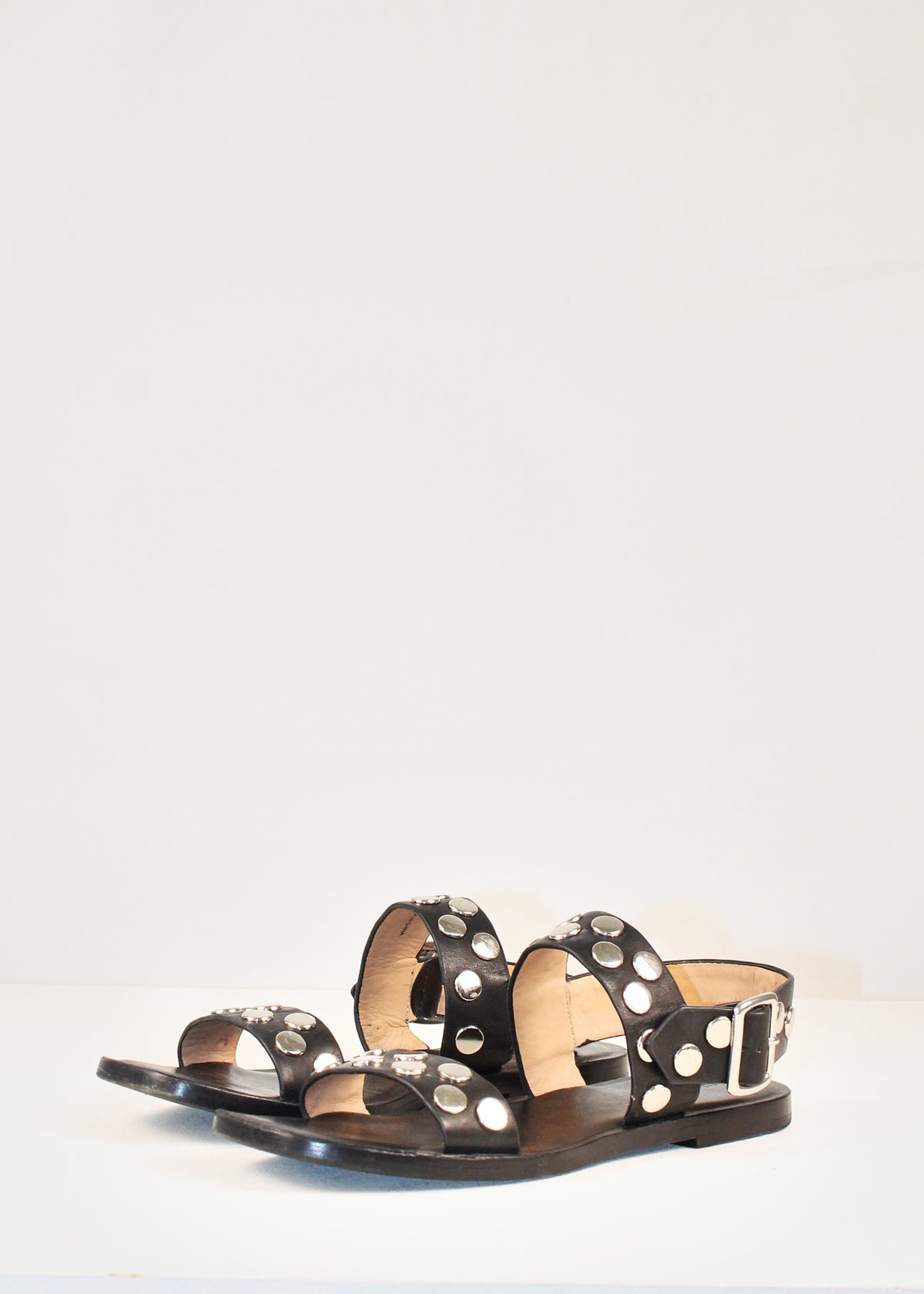 Jil Sander Navy Studded Leather Sandals