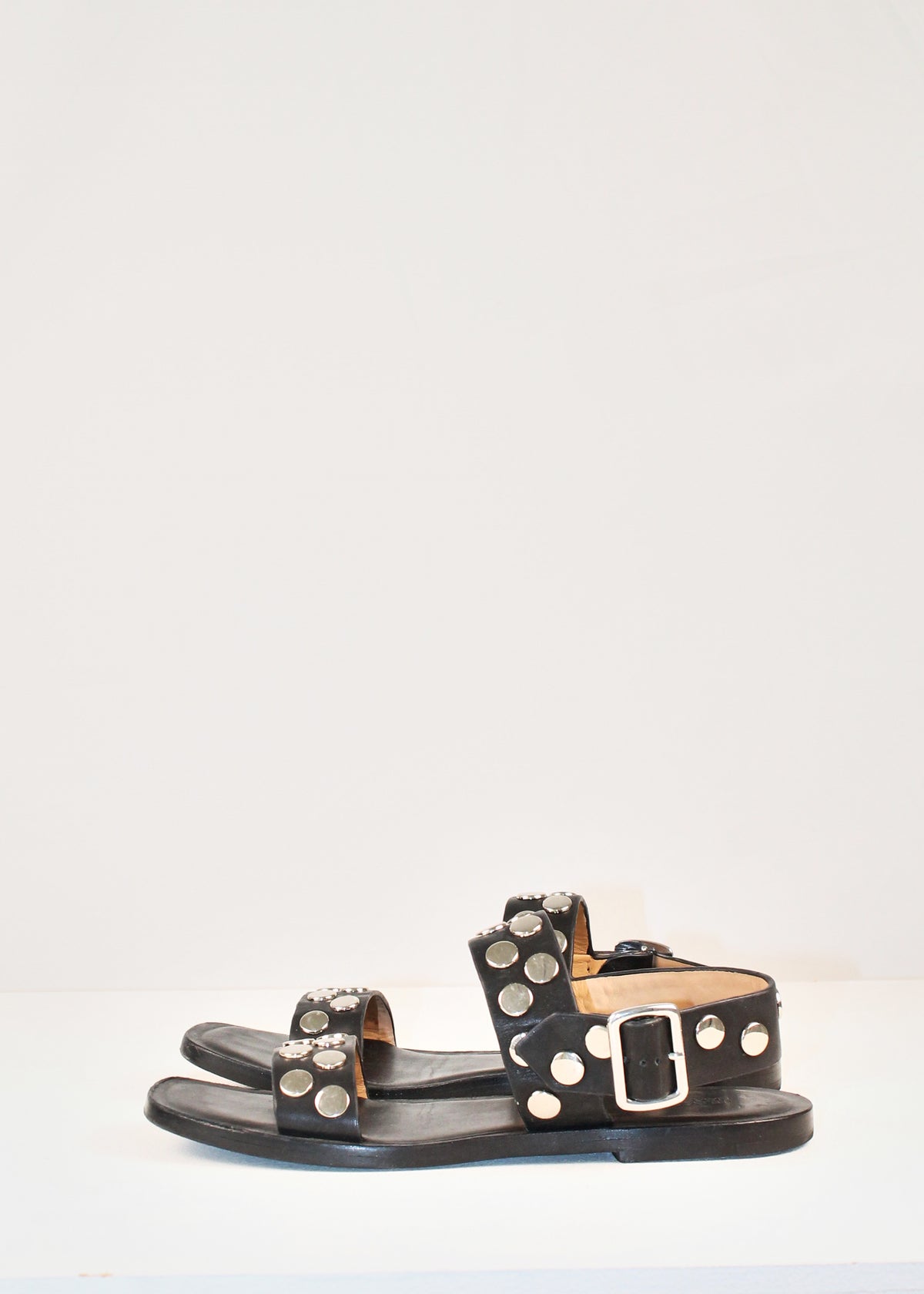 Jil Sander Navy Studded Leather Sandals