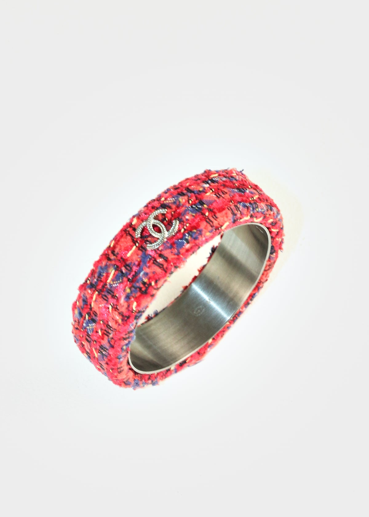Chanel Tweed Boucle Bangle Bracelet