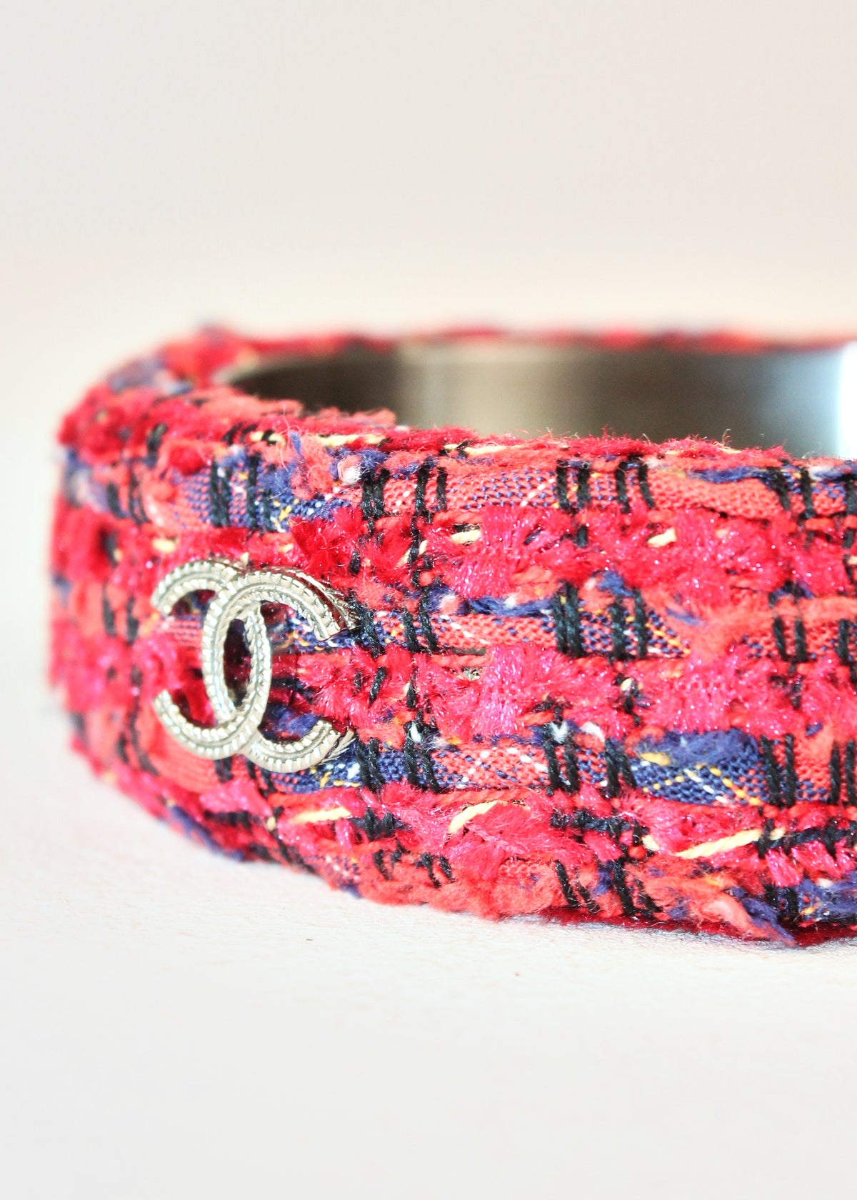 Chanel Tweed Boucle Bangle Bracelet